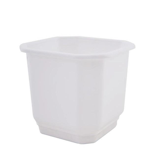 Горщик для квітів пластиковий Алеана Дама з підставкою білий 11л PA5201-11