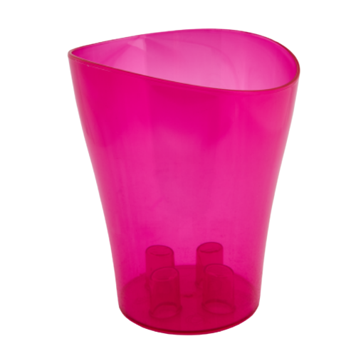 Вазон Ніка для орхідей 13 * 15,5 см малиновий прозорий