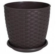 Вазон Ротанг із підставкою 16*15 см темно-коричневий Алеана