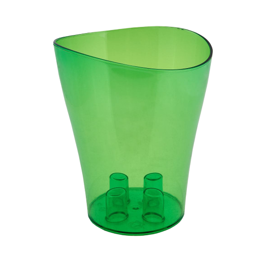 Вазон Ніка для орхідей 13 * 15,5 см зелений прозорий Алеана