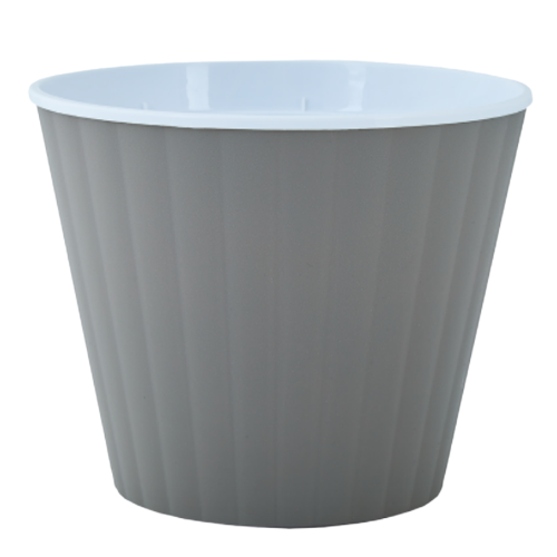 Вазон Ібіс із подвійним дном 13*11,2 см оливковий/білий Алеана