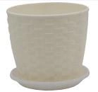 Вазон Ротанг із підставкою 16*15 см біла троянда Алеана