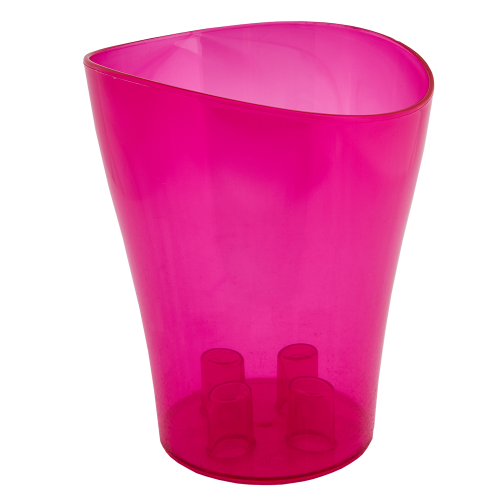 Вазон для орхідей Алеана НІКА 16*19 см, малиновий прозорий (114051-мал.проз)