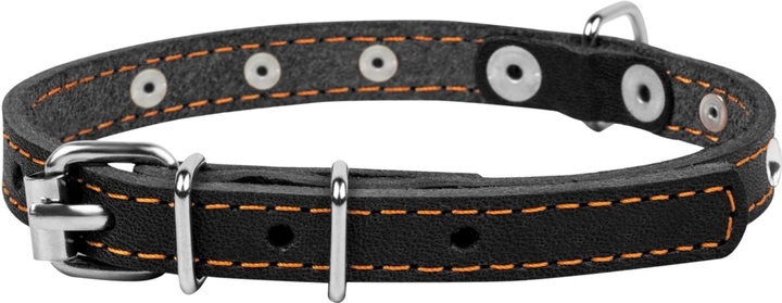 Нашийник Collar одинарний з прикрасами (ширина 14 мм, довжина 27-35 см) Чорний