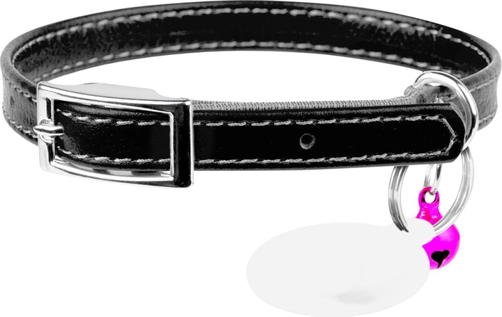 Нашийник для котів Collar WAUDOG Glamour з QR паспортом, без прикрас, Ширина 9 мм, Довжина 22-30 см Чорний (32481Collar)