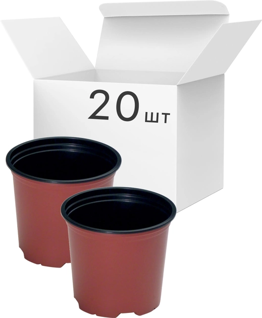 Упаковка горщиків для розсади Modiform Теракотових 0.69 л x 20 шт 2 упаковки