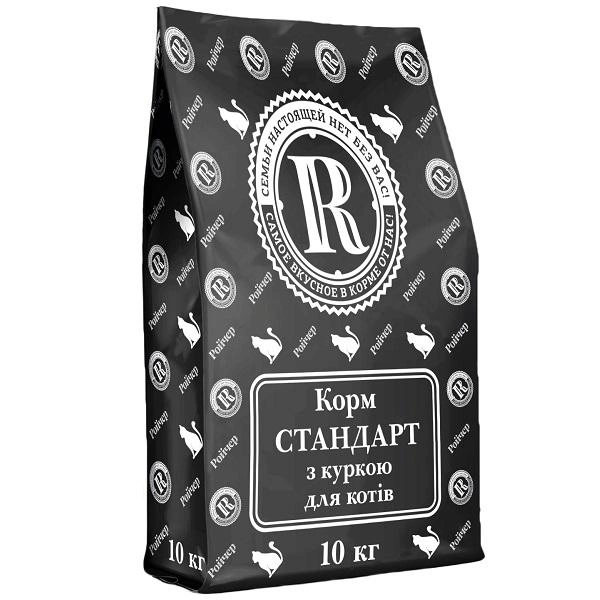 РОЙЧЕР СТАНДАРТ КУРКА (чорний). Куряче м’ясо, куряча печінка гідролізована. 10кг.