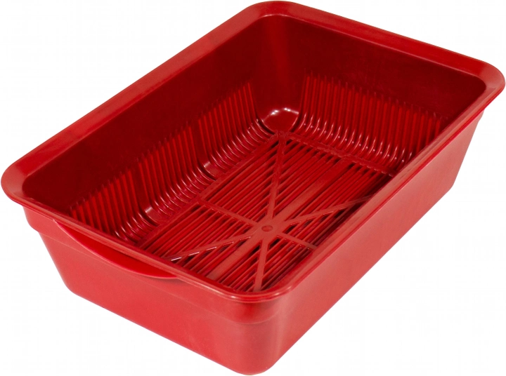 Туалет для кішок Lucky Pet глибокий з сіткою 40x27x13 см Червоний (4820268554291)