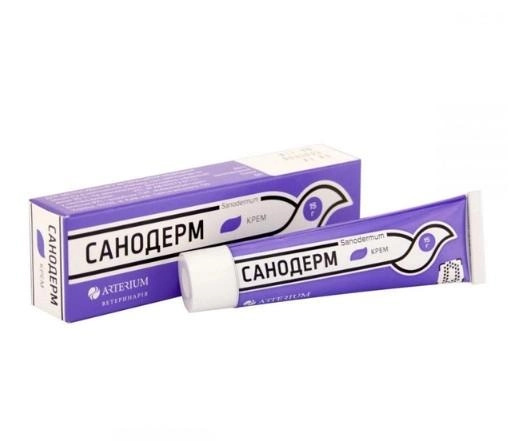 Крем Arterium (Артеріум) Санодерм для лікування бактеріальних, грибкових та алергічних захворювань шкіри у собак та котів, 15 г