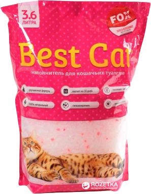 Наповнювач для котячого туалету Best Cat Pink Flowers силікагелевий вбирний 1.35 кг (3.6 л)