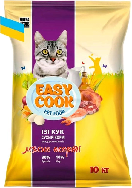 Сухий корм Nutra 5 Stars для котів Easy Cook CAT м'ясне асорті 10 кг (4820139950597)