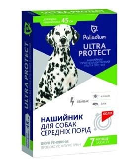 Засоби від бліх та кліщів Палладіум Ультра Протект Нашийник 45 см для середніх собак червоний