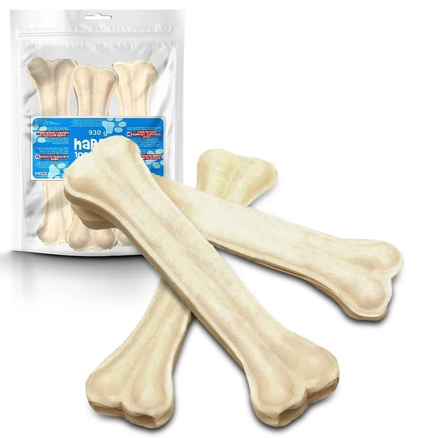 Ласощі для собак Кістка пресована БІЛА натуральна і багата вітамінами для всіх видів порід 30см (1шт)