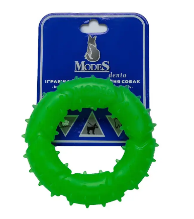 Іграшка для собак Кільце MODES Denta зелене розмір S-12см