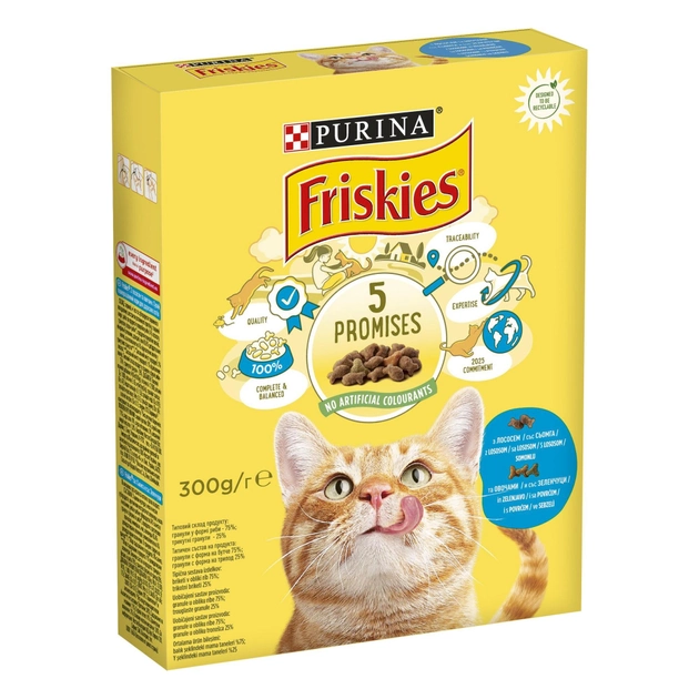 Сухий корм Friskies Indoor лосось та овочі 300г для котів