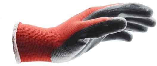 Рукавиці захисні Wurth з нітрильним покриттям для робіт в олійному середовищі RED NITRILE розмір 9 Червоно-сірі