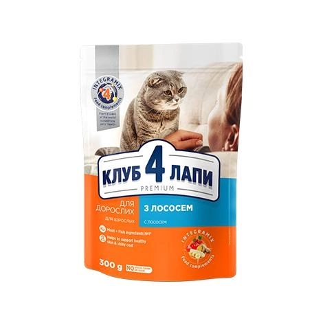 Клуб 4 лапи CLUB 4 PAWS Преміум "З лососем у желе". Повнораціонний консервований корм для дорослих котів 0,1 кг