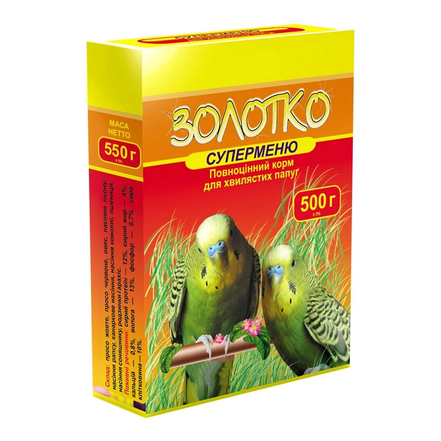 Корм для папуг Золотко Суперменю 500 г