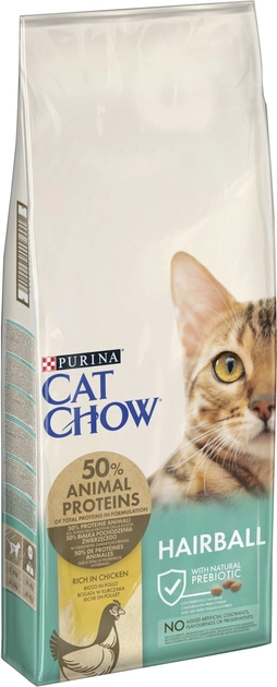 Сухий корм для дорослих котів Purina Cat Chow Hairball проти утворення волосяних кульок, з куркою 15 кг