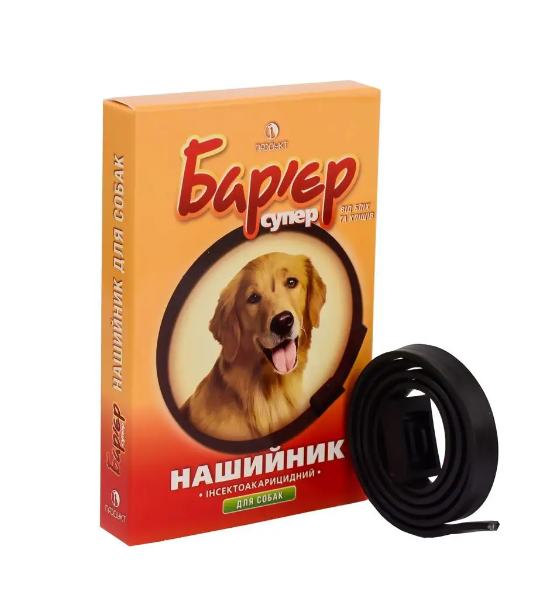 Нашийник БАР'ЄР від бліх для собак (чорний)