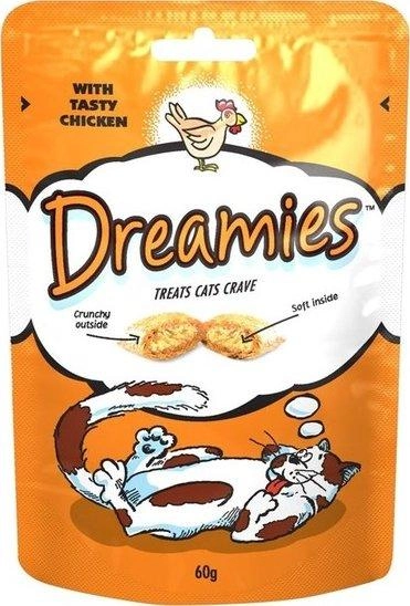 Ласощі Dreamies з лососем для дорослих котів та кошенят старше 8 тижнів