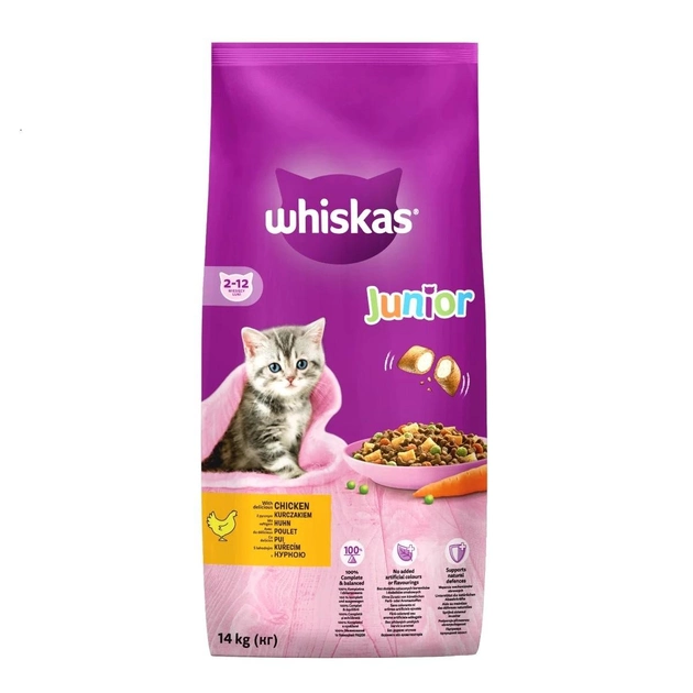 Сухий корм Whiskas для кошенят з куркою 14кг