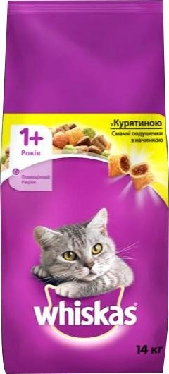 Сухий корм для дорослих кішок Whiskas з куркою 14 кг (5900951014352)
