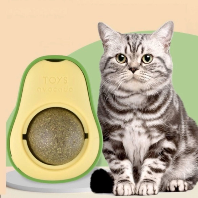 Іграшка лизун з м'ятою для котів на липучці ( Авокадо )