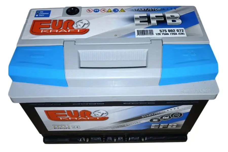 EUROKRAFT EFB 75Ah EN720 -/+ 278x175x190